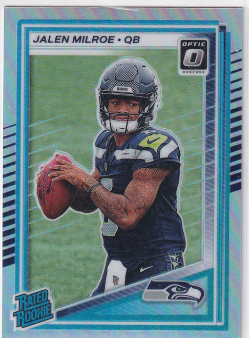 2025 DONRUSS OPTIC #253 JALEN MILROE SILVER- SEATTLE SEAHAWKS