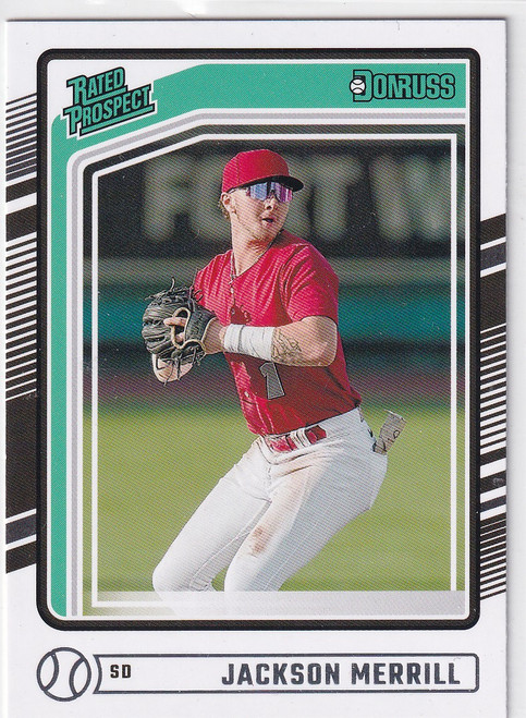 2024 DONRUSS #102 JACKSON MERRILL RATED PROSPECT- SAN DIEGO PADRES