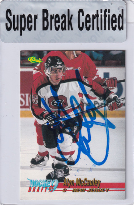 1995 CLASSIC #53 ALYN MCCAULEY TTM AUTO SUPER BREAK- NEW JERSEY DEVILS