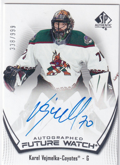 2021-22 AUTHENTIC #170 KAREL VEJMELKA AUTO /999- COYOTES