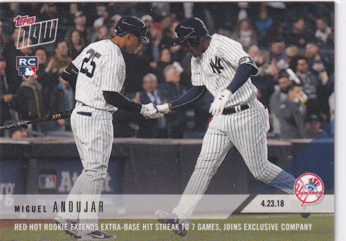 2018 TOPPS NOW #118 MIGUEL ANDUJAR- NEW YORK YANKEES