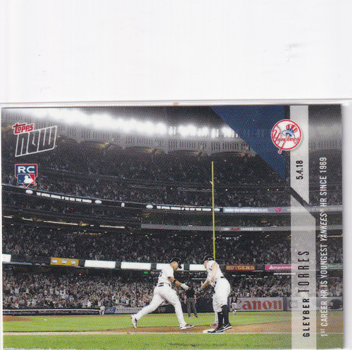 2018 TOPPS NOW #167 GLEYBER TORRES- NEW YORK YANKEES