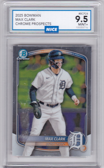 2025 Bowman #BCP24 Max Clark Bowman Chrome Prospect Tigers NICE 9.5