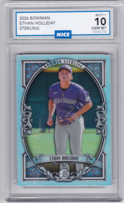 2026 Bowman #BST11 Ethan Holiday Bowman Sterling NICE 10 Gem Mint