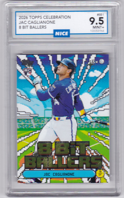2026 Topps #BB1 Jac Caglianone RC 8 Bit Ballers Royals NICE 9.5 MINT