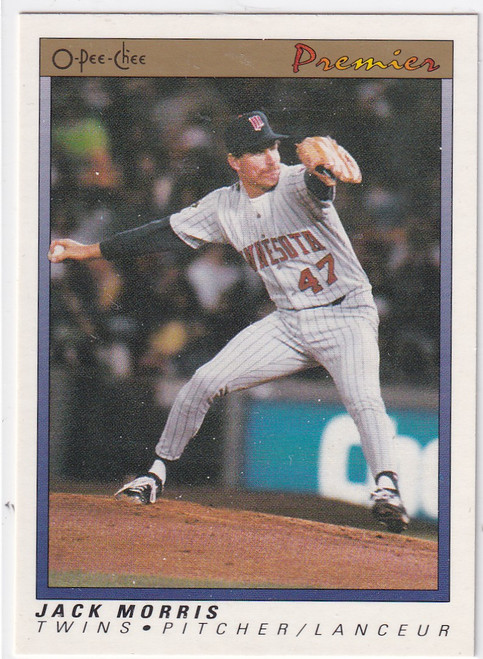 1991 O PEE CHEE #84 JACK MORRIS PREMIER- MINNESOTA TWINS