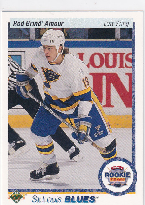 1990 UPPER DECK #347 ROD AMOUR ALL ROOKIE TEAM- ST LOUIS BLUES