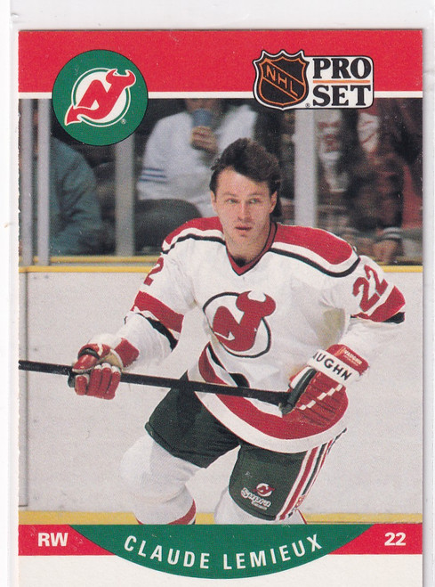 1990 PRO SET #478 CLAUDE LEMIEUX- NEW JERSEY DEVILS