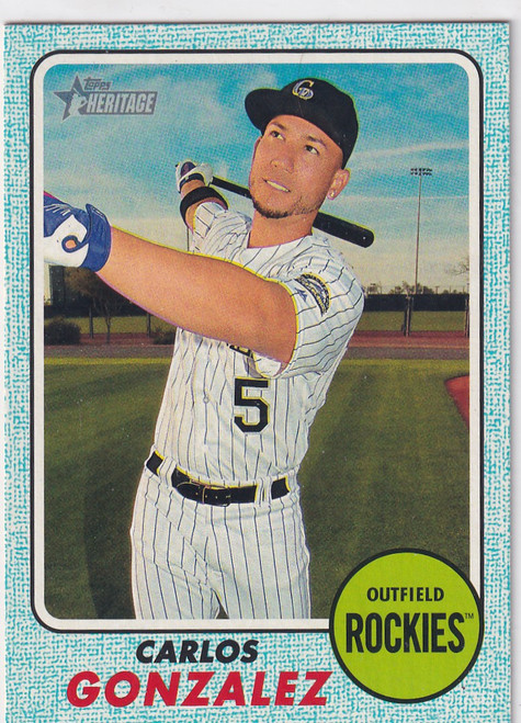 2017 TOPPS HERITAGE #437 CARLOS GONZALEZ BLUE- COLORADO ROCKIES