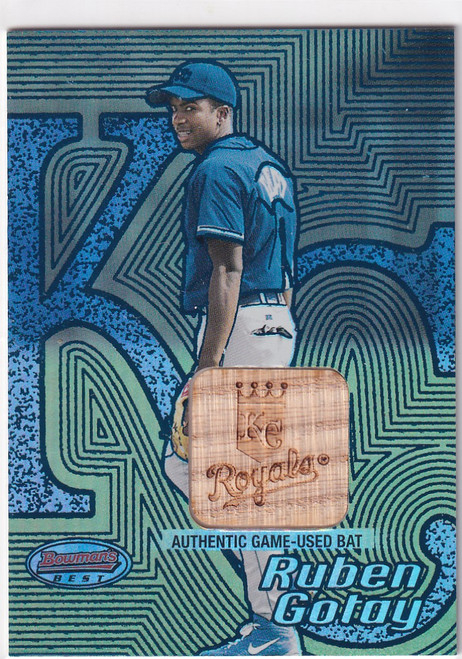 2002 BOWMAN BEST #144 RUBEN GOTAY GAME USED BAT- KANSAS CITY ROYALS