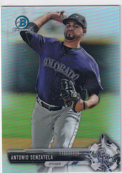 2017 BOWMAN CHROME #BCP27 ANTONIO SENZATELA REFRACTOR /499- COLORADO ROCKIES