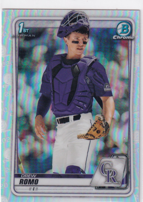 2020 BOWMAN CHROME #BD-106 DREW ROMO LOGO REFRACTOR- COLORADO ROCKIES
