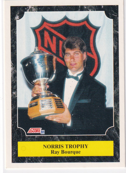 1991 SCORE #429 RAY BOURQUE NORRIS TROPHY- BOSTON BRUINS