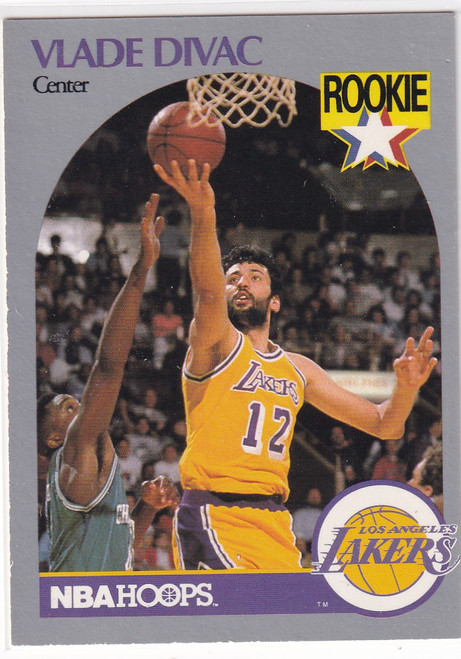 1990 HOOPS #154 VLADE DIVAC ROOKIE- LOS ANGELES LAKERS