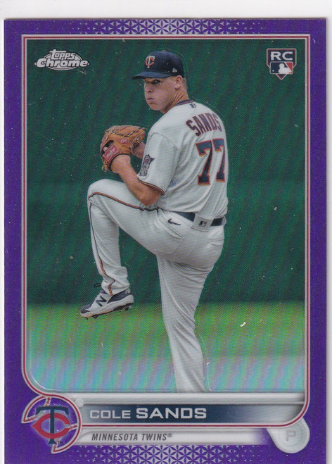 2022 TOPPS CHROME #USC97 COLE SANDS PURPLE- MINNESOTA TWINS