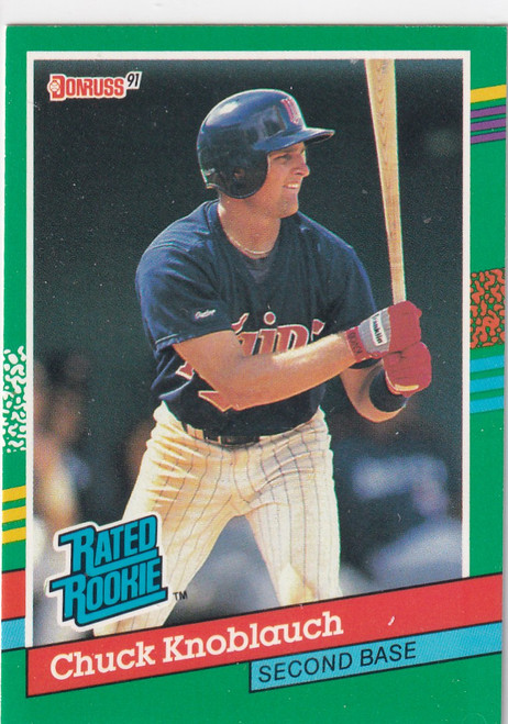 1990 LEAF #421 CHUCK KNOBLAUCH- MINNESOTA TWINS