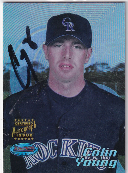 2002 BOWMAN BEST #117 COLIN YOUNG- COLORADO ROCKIES