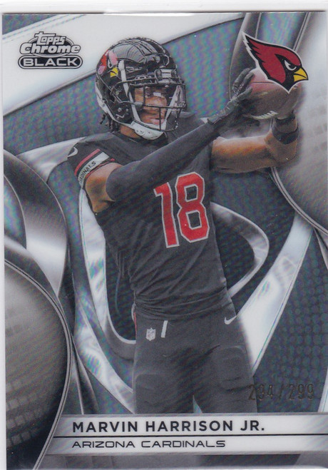 2025 Topps Chrome Black #2 Marvin Harrison Jr 294/299 Arizona Cardinals