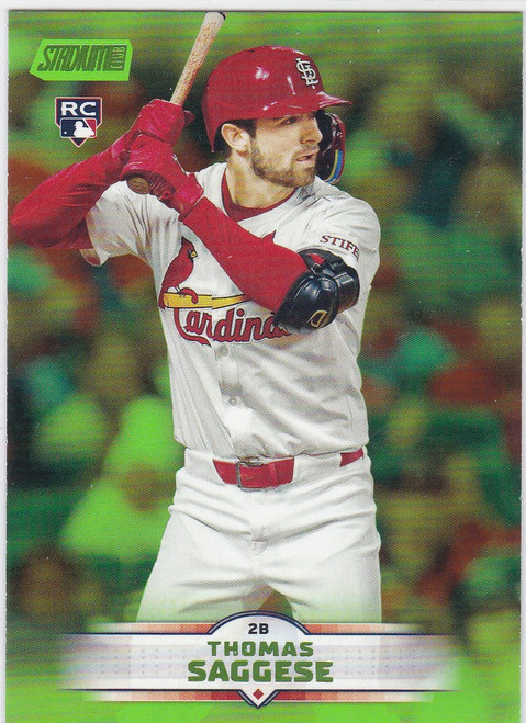 2025 Topps Stadium Club #157 Thomas Saggese Lime green RC Cardinals