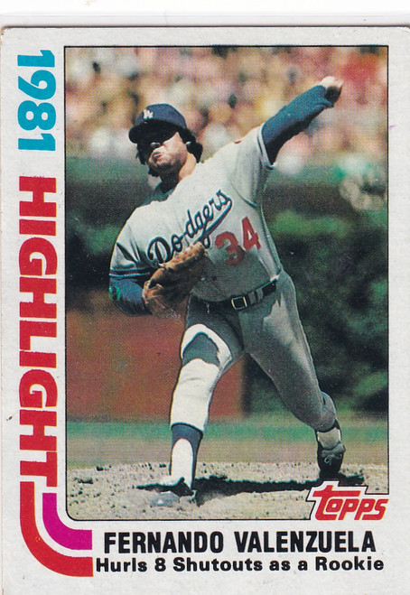 1982 TOPPS #6 FERNANDO VALENZUELA HIGHLIGHT- LOS ANGELES DODGERS