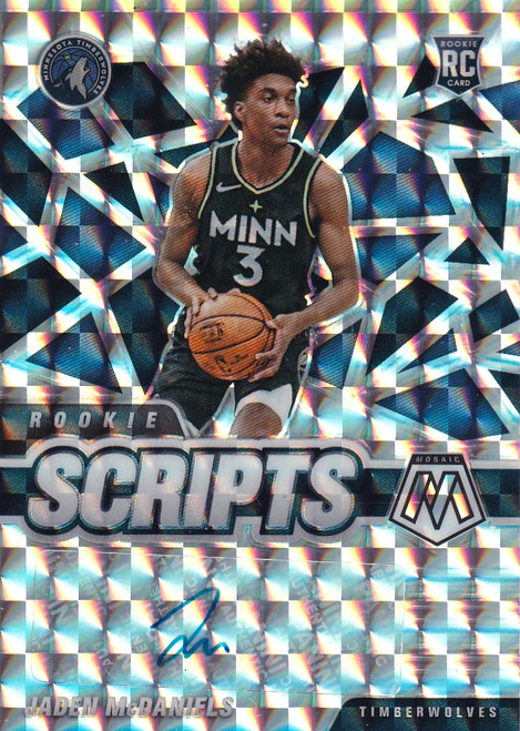 2020-21 MOSAIC #RS-JMC JADEN MCDANIELS SCRIPTS AUTO PRIZM- MINNESOTA TIMBERWOLVE