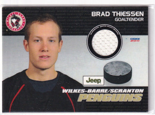 2010 CHOICE BRAD THIESSEN GAME USED PATCH- PENGUINS