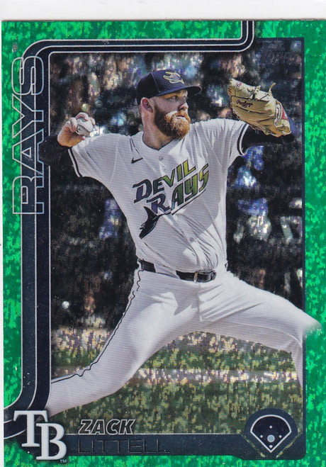 2025 TOPPS UPDATE SERIES #US66 ZACK LITTELL GREEN FOIL /99- TAMPA BAY RAYS