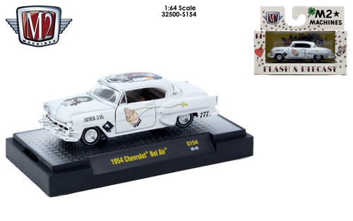 M2 Machines AutoThentics Rel S154 1:64 1954 Chevrolet Bel Air WHITE
