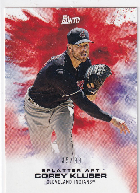 2017 TOPPS BUNT #SP-CK COREY KLUBER RED /99- CLEVELAND GUARDIANS
