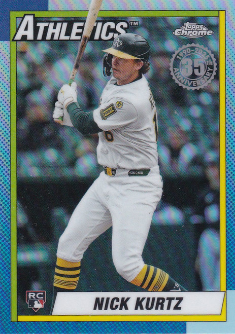 2025 TOPPS CHROME #90CU-21 NICK KURTZ REFRACTOR- OAKLAND ATHLETICS