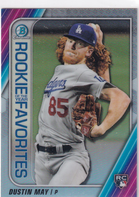 2020 BOWMAN CHROME #ROYF-DM DUSTINM MAY FAVORITES REFRACTOR- LOS ANGELES DODGERS
