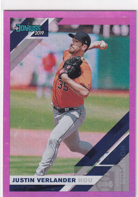 2019 DONRUSS #172 JUSTIN VERLANDER PINK HOLO- HOUSTON ASTROS