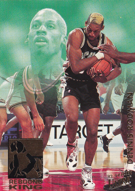 1994 FLEER #10 DENNIS RODMAN REBOUND KING- SAN ANTONIO SPURS