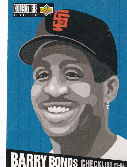1993 UPPER DECK #316 BARRY BONDS CHECKLIST 1-64- SAN FRANCISCO GIANTS