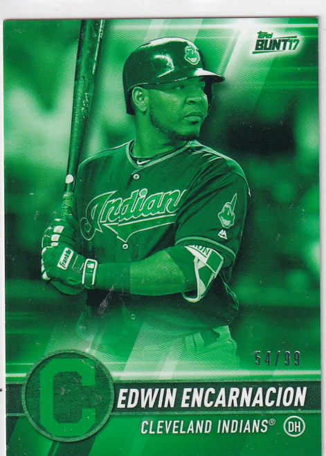 2017 TOPPS BUNT #180 EDWIN ENCARNACION GREEN /99- CLEVELAND GUARDIANS