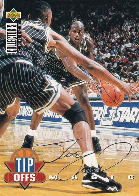 1994 UPPER DECK #184 SHAQUILLE ONEAL TIP OFF SILVER SCRIPT- ORLANDO MAGIC