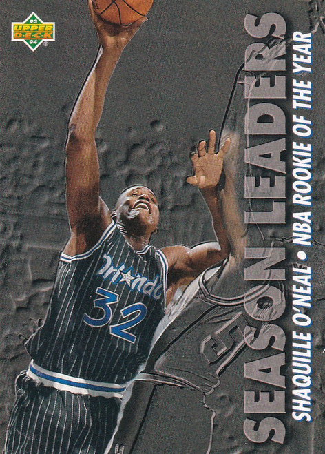 1993 UPPER DECK #177 SHAQUILLE ONEAL SEASON LEADER- ORLANDO MAGIC