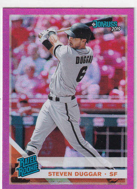 2019 DONRUSS #49 STEVEN DUGGAR PINK HOLO- SAN FRANCISCO GIANTS