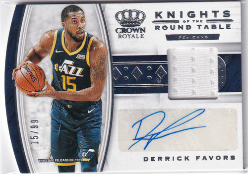 2019-20 CROWN ROYALE #KR-DFV DERRICK FAVORS PATCH AUTO /99- NEW ORLEANS PELICAN