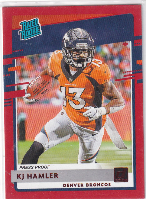 2020 DONRUSS #320 KJ HAMLER RED- DENVER BRONCOS