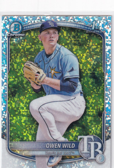 2025 BOWMAN CHROME #BCP-14 OWEN WILD DIAMOND CUT- TAMPA BAY RAYS