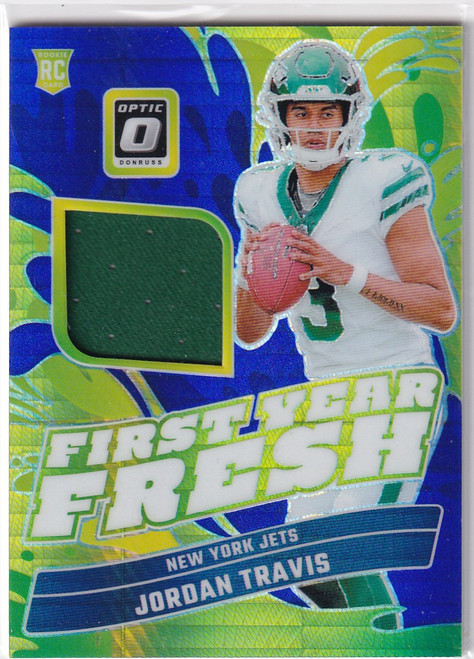 2024 DONRUSS OPTIC #FYF-JTS JORDAN TRAVIS FIRST YEAR FRESH PATCH- NEW YORK JETS