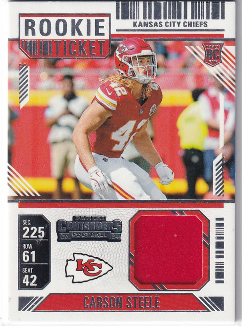 2024 CONTENDERS #RTS-CSE CARSON STEELE ROOKIE TICKET PATCH- KANSAS CITY CHIEFS