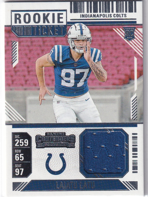2024 CONTENDERS #RTS-LLU LAIATU LATU ROOKIE TICKET PATCH- INDIANAPOLIS COLTS