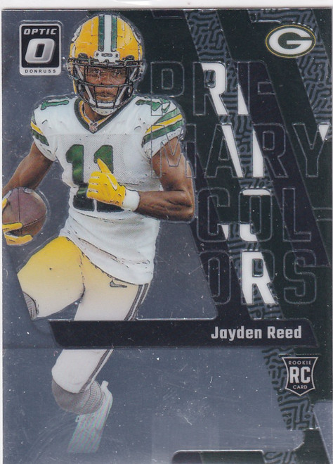 2023 DONRUSS OPTIC #12 JAYDEN REED PRIMARY COLORS- GREEN BAY PACKERS