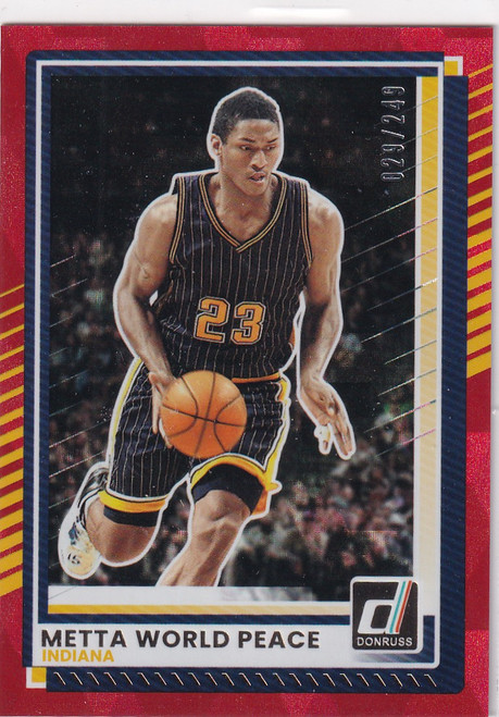2025-26 DONRUSS #184 METTA WORLD PEACE RED /249- INDIANA PACERS