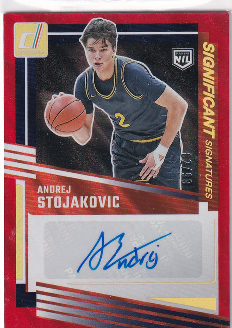 2025-26 DONRUSS #SS-ASK ANDREJ STOJAKOVIC AUTO /99 RED- UNIVERSITY ILLINOIS
