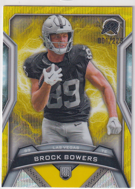 2025 TOPPS RESURGENCE #147 BROCK BOWERS YELLOW WAVE 1/225- LAS VEGAS RAIDERS