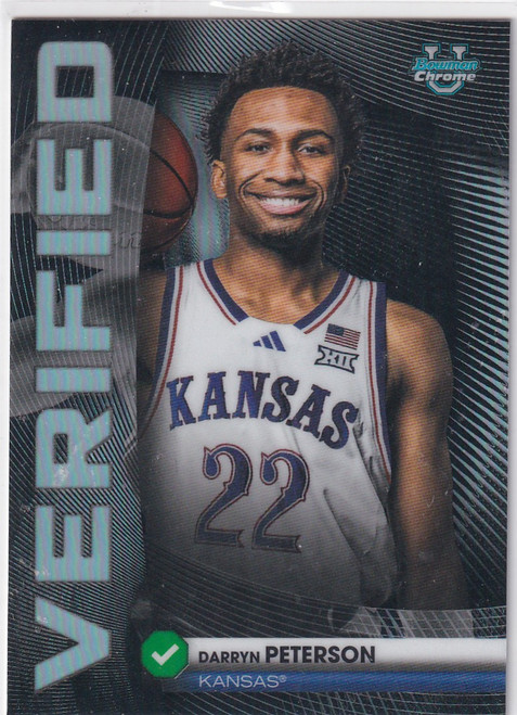 2025 BOWMAN CHROME #BV-2 DARRYN PETERSON VERIFIED REFRACTOR- KANSAS