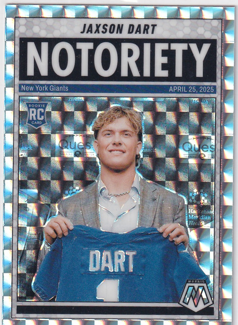 2025 MOSAIC #11 JAXSON DART NOTORIETY SILVER- NEW YORK GIANTS